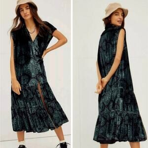 Free People On My Mind Velour Button Up Dress. I consider all reasonable offers